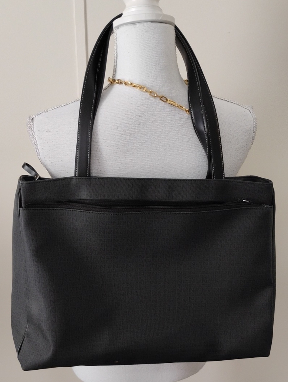 Nine West Black Structured Tote with Double Handles